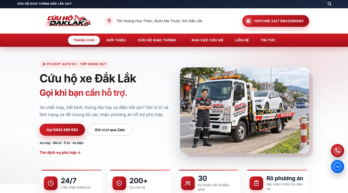 Dự án website Cứu Hộ Đắk Lắk